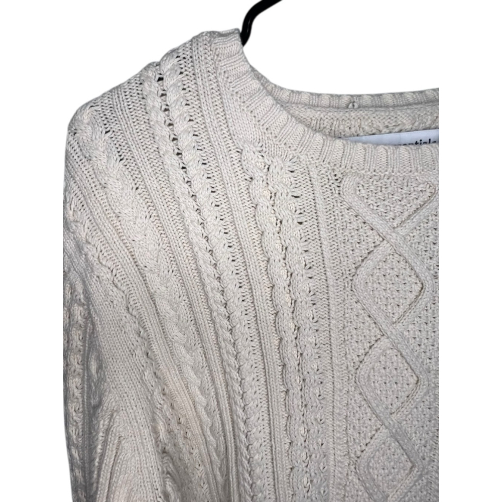 Amazon Essentials Classic Cream Cable Knit Chunky Cozy Pullover Sweater - Picture 3 of 6